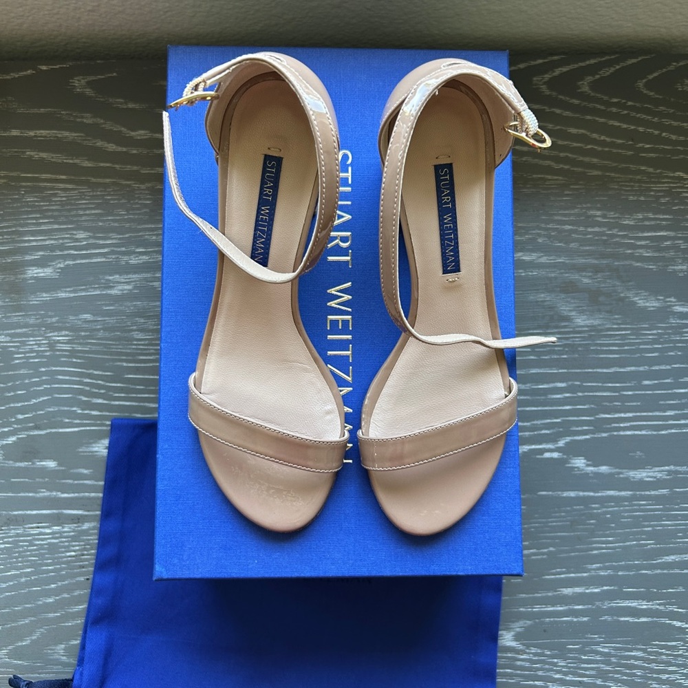 Stuart Weitzman Nude Ankle Strap Heels